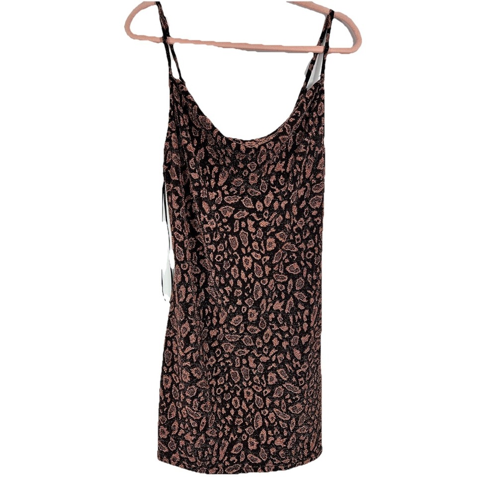 Forever 21 Plus 0X Leopard Slip Dress Metallic Copper Grunge Party Clubwear Y2K - Picture 2 of 11